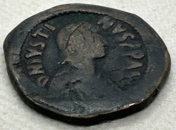 Rare ANCIENT BYZANTINE JUSTIN I BRONZE COIN- CIRCA 520 A.D.