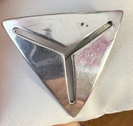 MCM STERLING SILVER HANDMADE MODERNIST TRIANGLAR BROOCH