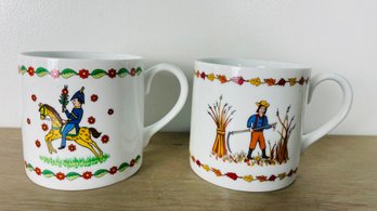 Pair Of 2 Swedish Seasons Collection Spring & Fall Coffee Mugs - Gevalia Kaffe