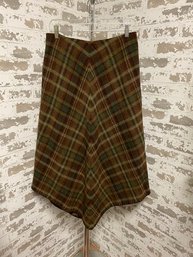 Vintage Ralph Lauren Ladies Plaid Wool Skirt - Size 10