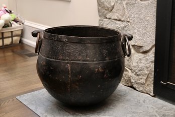 Cast Iron Cauldron Fire Wood Log Holder