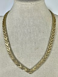 Vintage 1980s Italian Gold Tone Link Chain Necklace