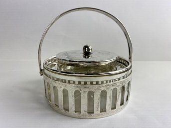 Silver Plated Handled Condiment Dish
