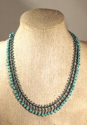 Cute Turquoise Colored Beaded Necklace