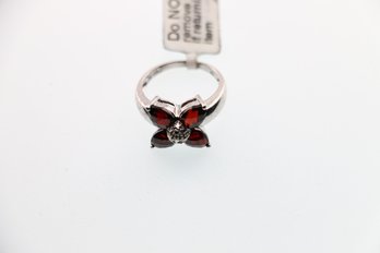 Sterling Silver Garnet Ring Size 7