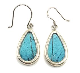Sterling Silver Blue Color Dangle Earrings