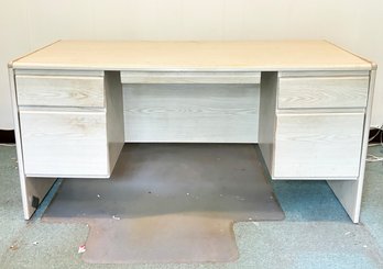 A Vintage Modern Bleached Oak Executive Desk