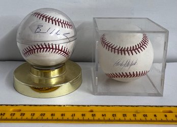 Brad Halsey And Carlos Delgado Authentic Signed Baseballs