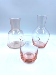 Vintage Pink Depression Glass Bedside Water Carafe