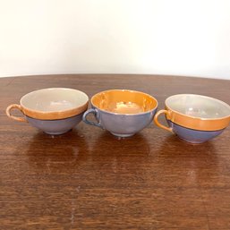 Three Lusterware Bone China Tea Cups