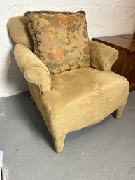 Great Beige Armchair With Throw Cushion