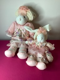 Pair Of Easter Dress Bunnies Decor