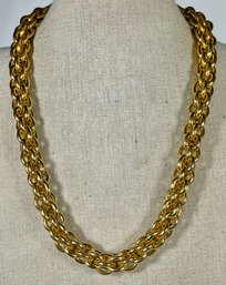 Gold Tone Fine Quality Fancy Link Necklace By Erwin Pearl 18'