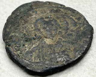 Ancient BYZANTINE JUSTINIAN BRONZE COIN- Circa 530 A.D.