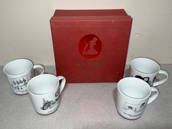 The New Yorker Box Of Holiday Santa Mugs