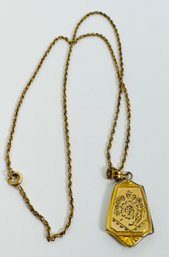 VINTAGE 12K GOLD FILLED ETCHED LOCKET NECKLACE