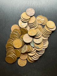 100 Wheat Pennies 1940's, 1950's