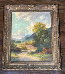 A Vintage Oil On Canvas, Hudson River School, 'Road In The Catskills,' By Paul Wesley