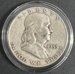 1953-D Benjamin Franklin Silver Half Dollar