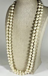 Extra High Quality Simulated Eternity Pearl Necklace Vintage 56' Long