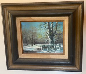 Framed Oil On Canvas Signed Julio