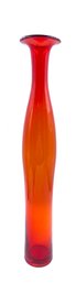 Fantastic 19.5' Cherry Red Holmegaard Style Bottle Form Vase