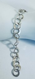 STERLING SILVER HANDMADE CIRCULAR LINK BRACELET