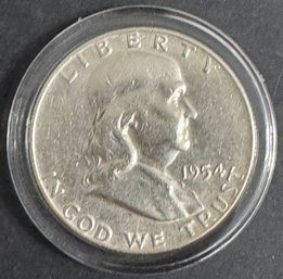 1954-D Benjamin Franklin Silver Half Dollar