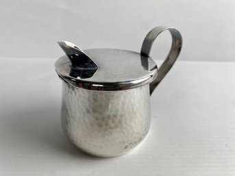 Hand Hammered Pewter Hinged Creamer Or Feeding Cup