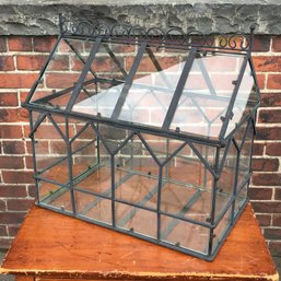 Beautiful Wrought Iron & Glass Terrarium / Greenhouse - Very High Quality - Heavy Wrought Iron / Glass - WOW !