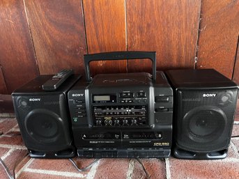 Vintage Sony Boom Box With Cassette Player