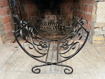 Scrolled Iron Log Stand