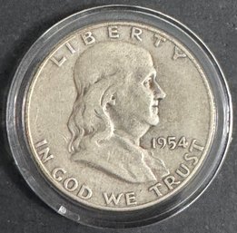 1954-S Benjamin Franklin Silver Half Dollar