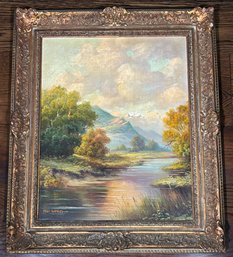 A Vintage Oil On Canvas, Hudson River School, 'Road In The Catskills,' By Paul Wesley (AS IS)