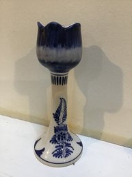 Delft Blue White Pottery Candle Holder