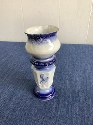 Early Blue And White Porcelain Candle Holder