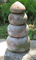 A Stacked Stone Concrete Garden Pillar Or Marker