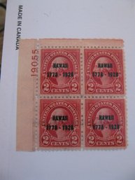 US POSTAGE STAMP  PLATE BLOCK OF 4 - SCOTT # 647  HAWAII  , MINT