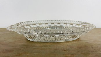 Vintage Clear Glass Crystal Dish 1940s