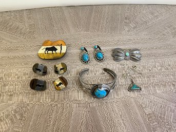 Lot Of Southwestern Jewelry, Some Marked Sterling