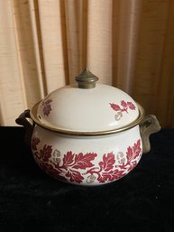 Vintage Enameled ASTA Katy Amsterdam Autumn Leaves & Acorns Dutch Oven