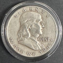 1957-D Benjamin Franklin Silver Half Dollar