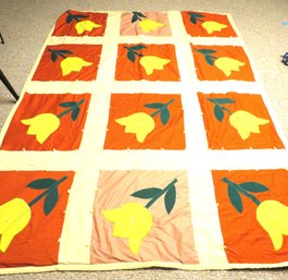 Hand Sewn Tulip Theme Patchwork Quilt