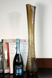 HUGE 24' Tall Mid Century Modern Stretch Glass Textured Vase