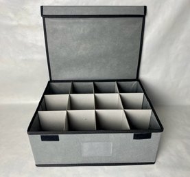 Four New Grey Fabric Collapsable Storage Containers Or Boxes (4)