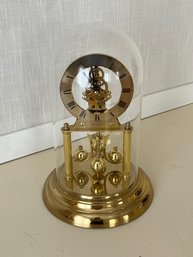 Angelus Quartz Anniversary Glass Dome Clock - Made In West Germany