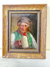 Oil On Canvas  - Man With Beer Stein , Signed Mueller