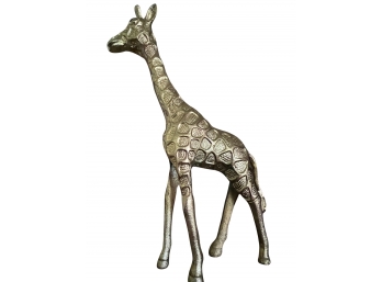Art Deco Gilded Metal Giraffe Figurine