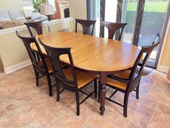 Birch Kitchen Table And 6 Chairs By Canadel