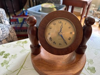 Quartz Tilt Wood Table Clock